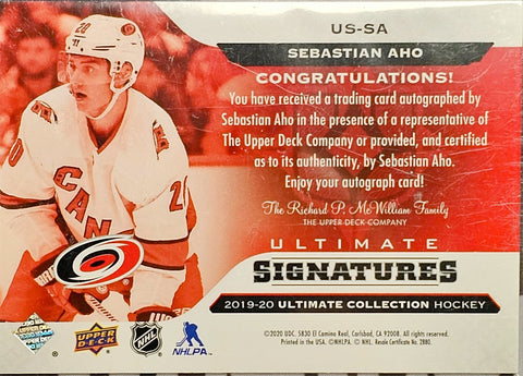 2019/20 Upper Deck Ultimate Signatures Sabastian Aho Auto