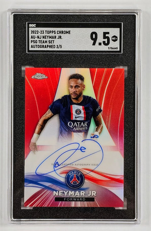 2022/23 Topps Chrome PSG Team Set Neymar Jr. Auto 3/5 SGC 9.5