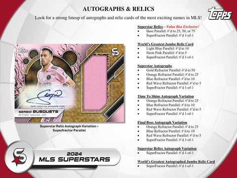 2024 Topps Superstars MLS Major League Soccer 9-Pack Blaster