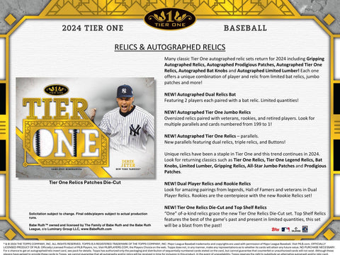 2024 Topps Tier One Baseball Hobby