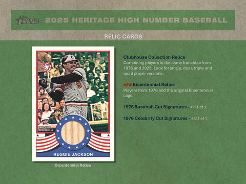 2025 Topps Heritage High Number Baseball Hobby