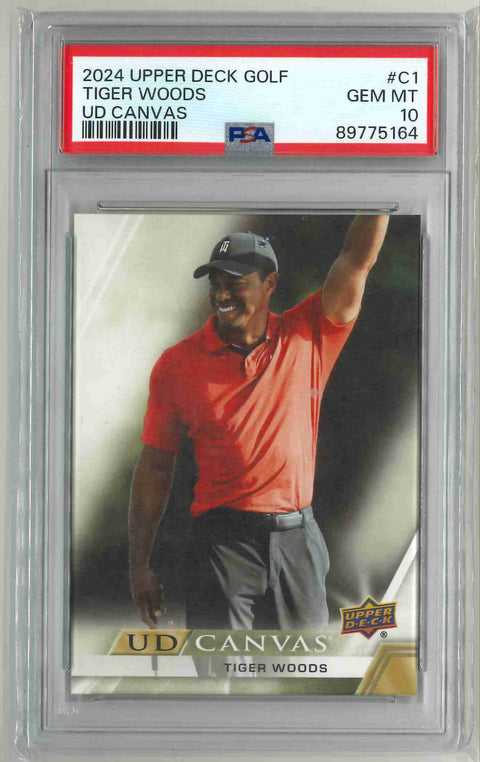 2024 Upper Deck Golf Tiger Woods UD CANVAS PSA 10