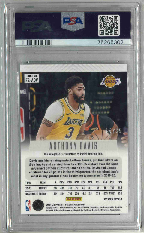 2021 Prizm Anthony Davis Flashback SIG-MOJO PRIZM PSA 10 AUTO 9