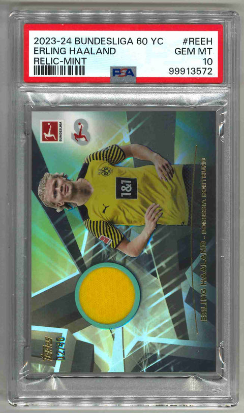 2023/24 Bundesliga 60 Years Erling Haaland Relic-Mint 02/40 PSA 10
