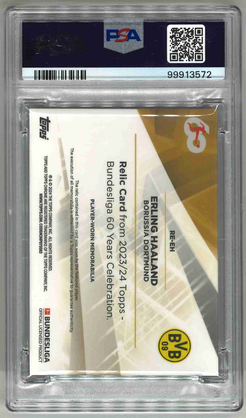 2023/24 Bundesliga 60 Years Erling Haaland Relic-Mint 02/40 PSA 10