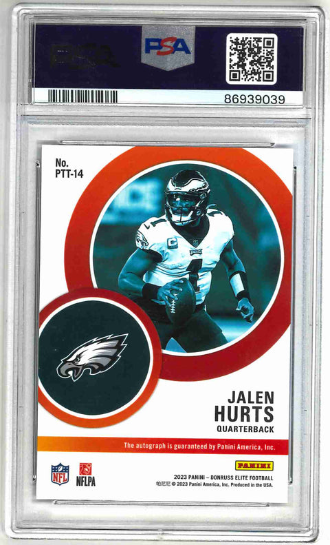 2023 Donruss Elite Jalen Hurts Passing The Torch Auto /25 PSA 10 #PTT-14
