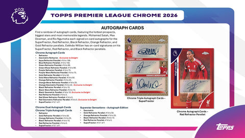 2026 Topps Chrome Premier League EPL Soccer Hobby