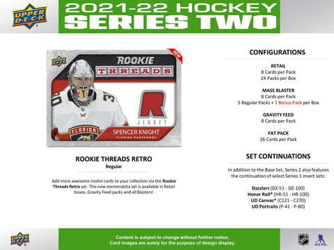 2021/22 Upper Deck Series 2 Hockey 5-Pack Blaster (Oversized Young Guns!)