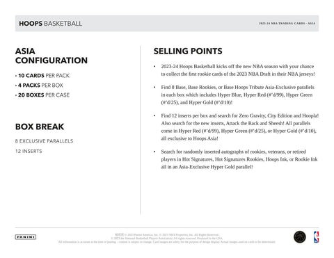 2023/24 Panini Hoops Basketball Asia