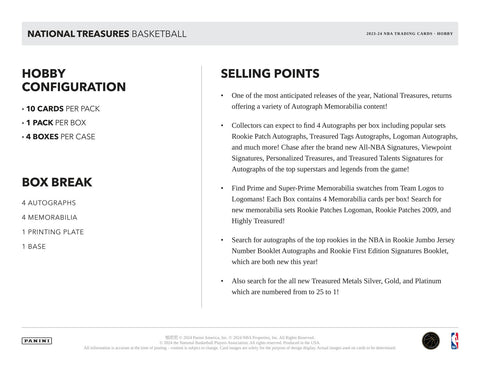 2023/24 Panini National Treasures Basketball Hobby