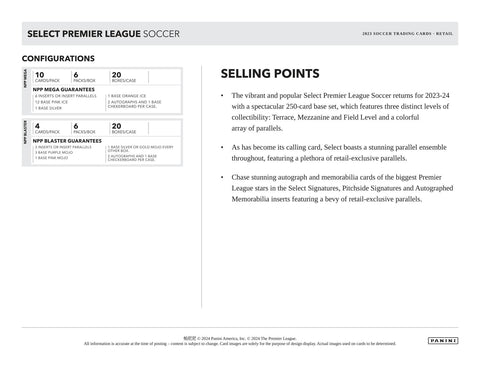 2023/24 Panini Select Premier League EPL Soccer 6-Pack Blaster