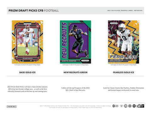 2023 Panini Prizm Draft Picks Football Mega