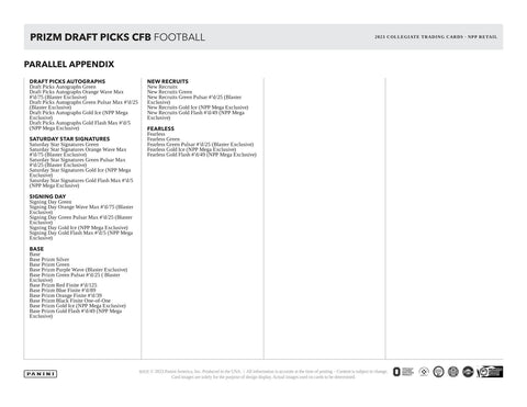2023 Panini Prizm Draft Picks Football Mega