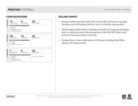 2024 Panini Prestige Football Mega (Hyper Parallels)