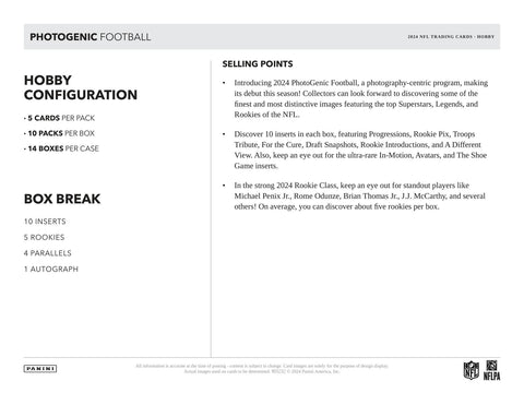 2024 Panini Photogenic Football Hobby