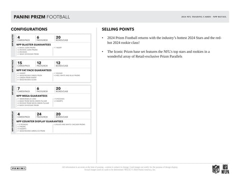 2024 Panini Prizm Football Retail 24-Pack