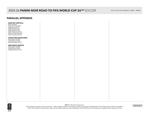 2025/26 Panini Noir Road to FIFA World Cup Soccer Hobby International