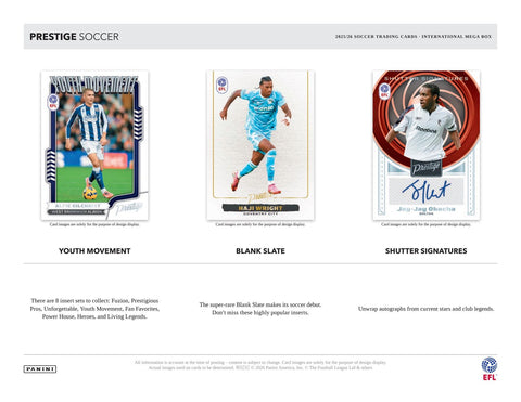 2025/26 Panini Prestige EFL Soccer International Mega
