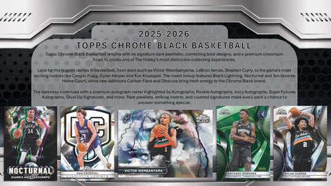 2025/26 Topps Chrome Black Basketball Hobby (Presell)
