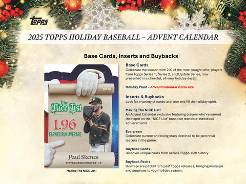2025 Topps Holiday Baseball Advent Calendar