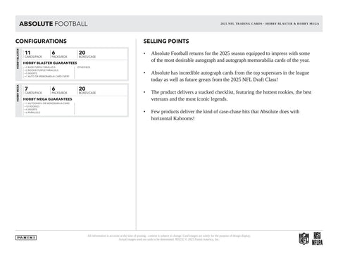 2025 Panini Absolute Football Hobby Mega