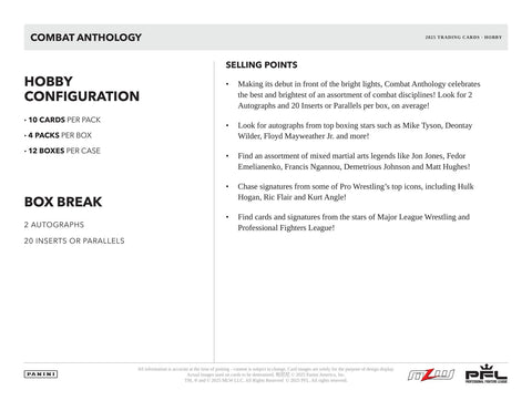 2025 Panini Combat Anthology Hobby