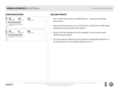 2025 Panini Donruss WNBA Basketball Mega