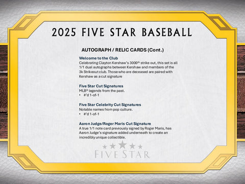 2025 Topps Five Star Baseball Hobby