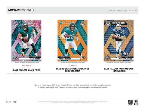 2025 Panini Mosaic Football Mega (Reactive Purple Parallels!)