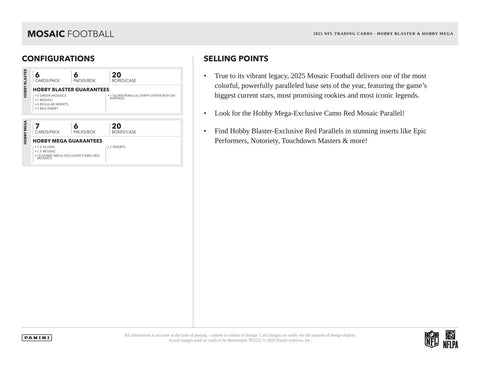 2025 Panini Mosaic Football Hobby Mega