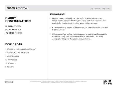 2025 Panini Phoenix Football Hobby