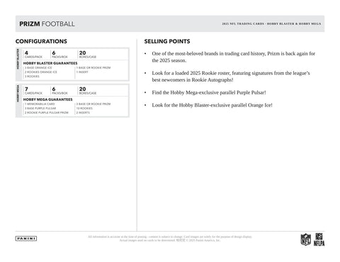 2025 Panini Prizm Football 6-Pack Hobby Blaster