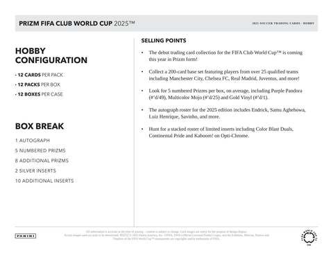 2025 Panini Prizm FIFA Club World Cup Soccer Hobby