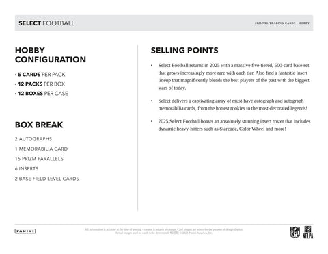 2025 Panini Select Football Hobby