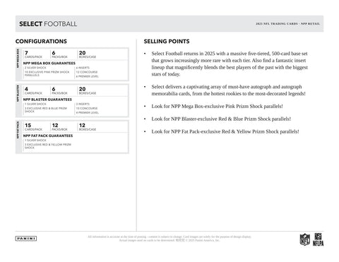 2025 Panini Select Football 6-Pack Blaster