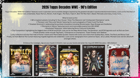 2026 Topps Decades WWE 90's Edition Wrestling Hobby