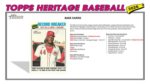 2026 Topps Heritage Baseball Hobby