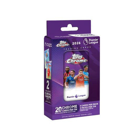 2026 Topps Chrome Premier League EPL Soccer Hobby Tin