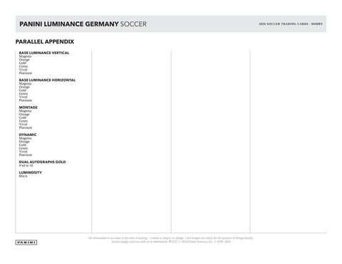 2026 Panini Luminance Germany Soccer Hobby