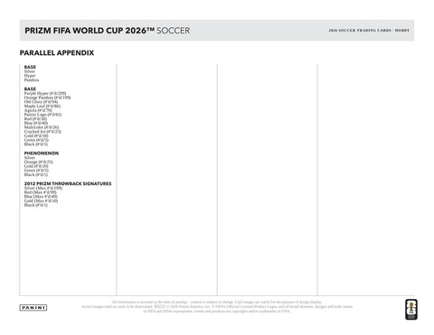 2026 Panini Prizm FIFA World Cup Soccer Hobby (Presell)