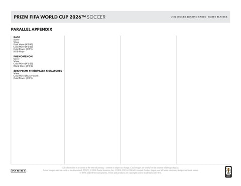 2026 Panini Prizm FIFA World Cup Soccer Blaster Hobby