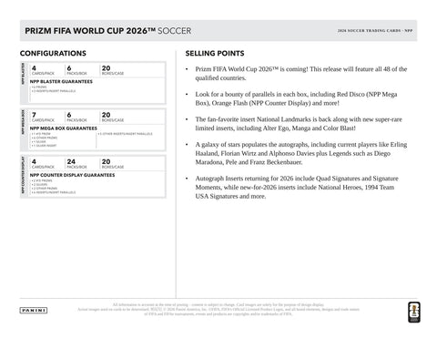 2026 Panini Prizm FIFA World Cup Soccer Blaster (Presell)