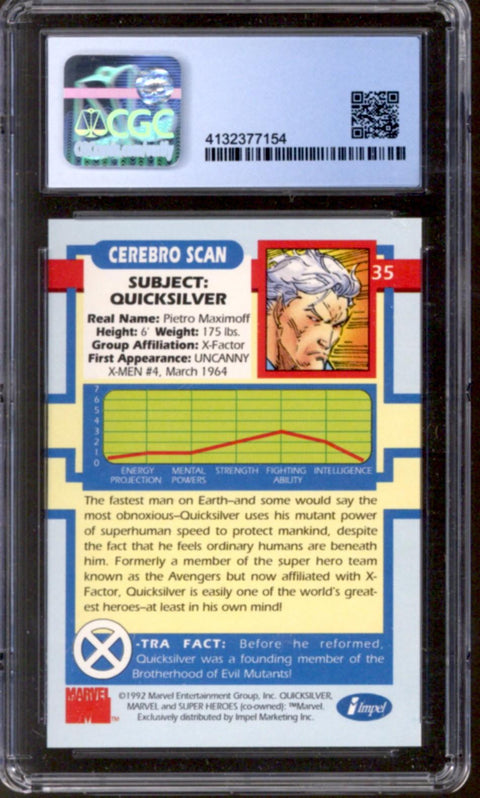 1992 Quicksilver X-Men Series I Impel #35 CGC 9.5 *4132377154*