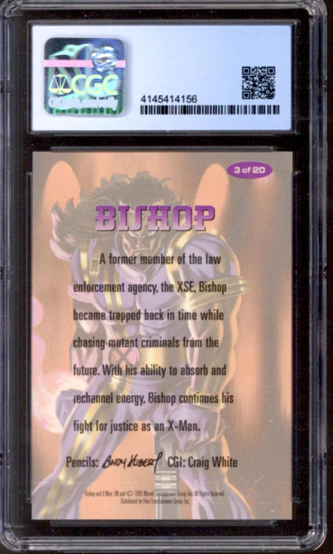 1995 Bishop Fleer Ultra X-Men All-Chromium Fleer #3/20 Alternate X Embossed CGC 9.0 *4145414156*