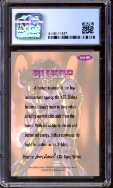 1995 Bishop Fleer Ultra X-Men All-Chromium Fleer #3/20 Alternate X Embossed CGC 8.5 *4145414157*