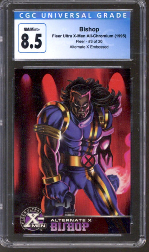 1995 Bishop Fleer Ultra X-Men All-Chromium Fleer #3/20 Alternate X Embossed CGC 8.5 *4145414157*