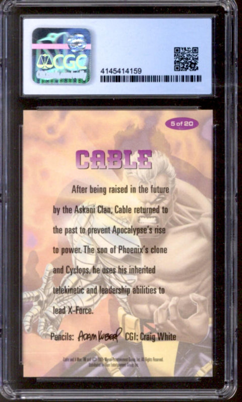 1995 Cable Fleer Ultra X-Men All-Chromium Fleer #5/20 Alternate X Embossed CGC 9.0 *4145414159*