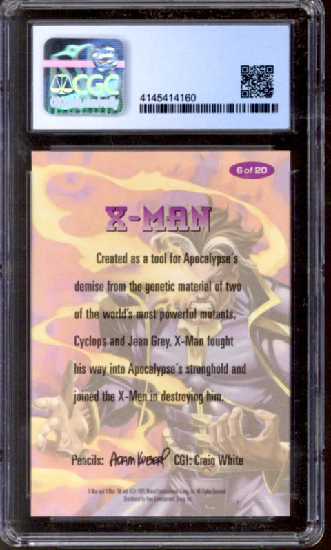 1995 X-Man Fleer Ultra X-Men All-Chromium Fleer #6/20 Alternate X Embossed CGC 9.0 *4145414160*