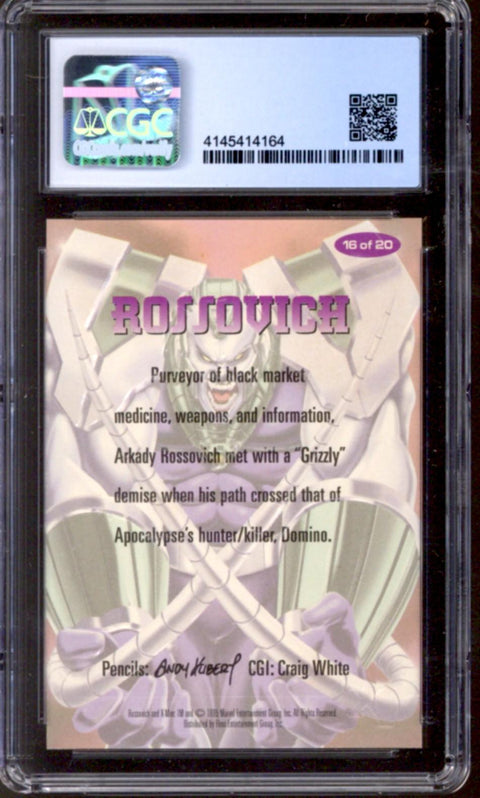 1995 Rossovich Fleer Ultra X-Men All-Chromium Fleer #16/20 Alternate X Embossed CGC 9.0 *4145414164*