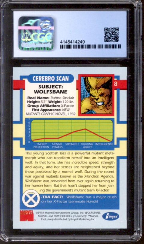 1992 Wolfsbane X-Men Series I Impel #8 CGC 9.5 *4145414249*